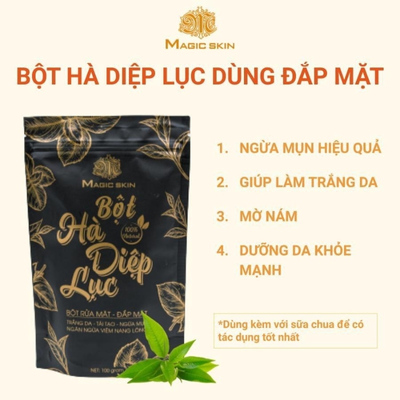 Bột hà diệp lục ngừa mụn