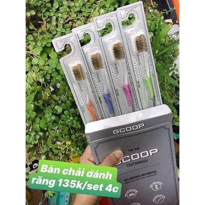 Set bàn chải 4pcs phủ nano vàng chống khuẩn