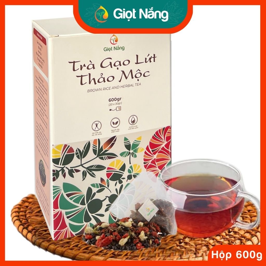 Trà gạo lứt hoa cúc 20 gói hộp 600gr
